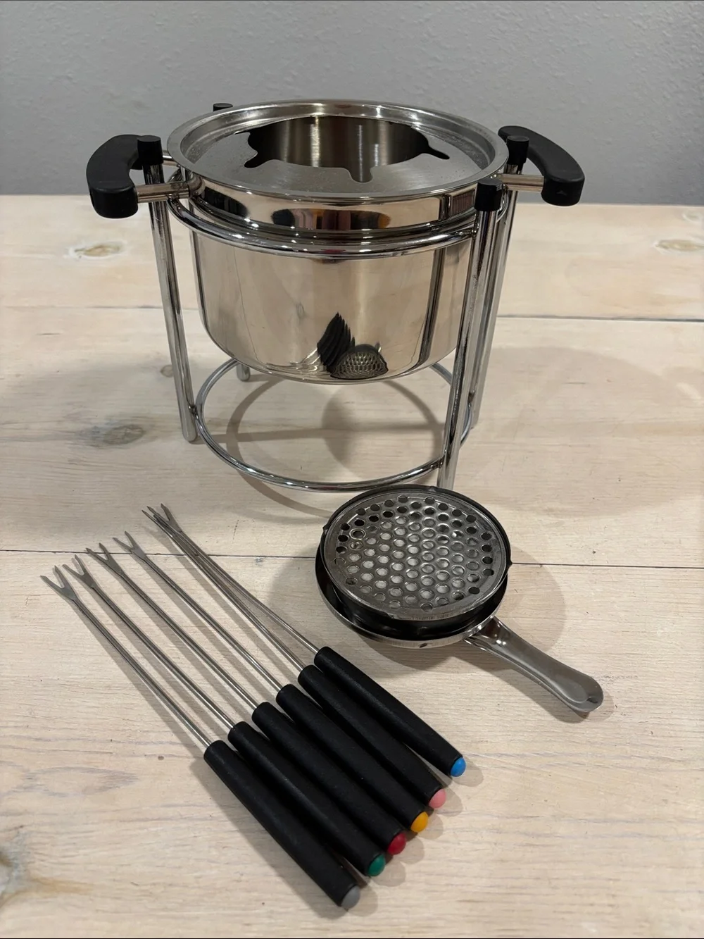 Stainless Steel Fondue Set - 6 Skewers